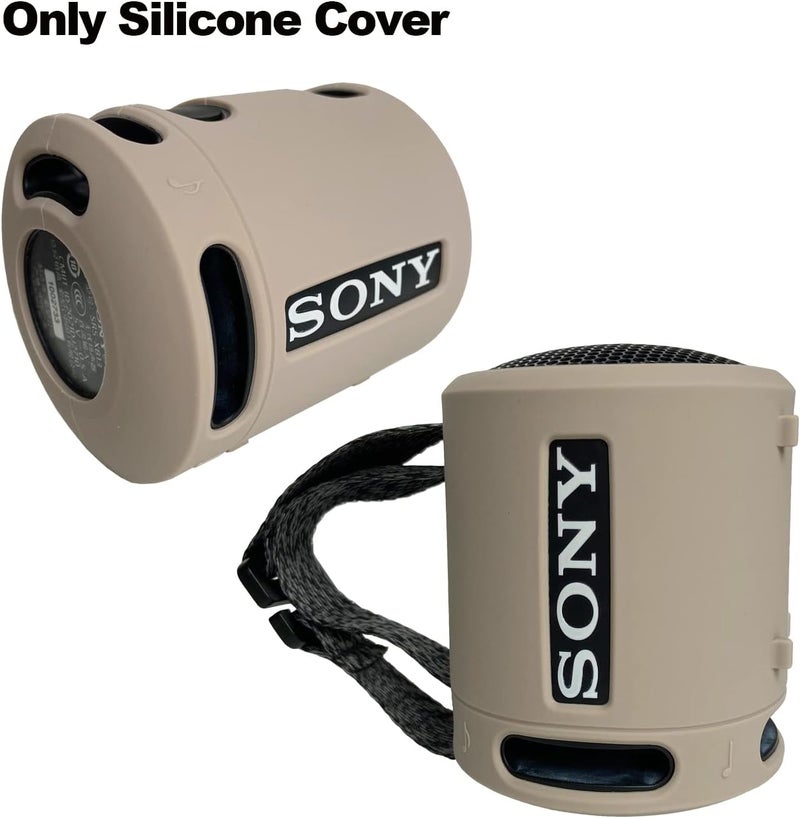 RAWECUD Silicone Cover Case for Sony SRS-XB13/XB100 Extra BASS Wireless Portable Compact Speaker, Protective Skin Sleeve Shell for Sony SRS-XB13 Speaker Accessories (Taupe) - Image 2